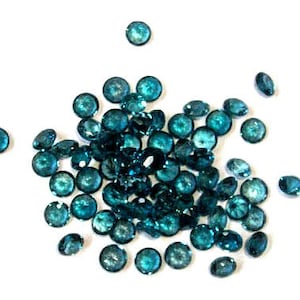 10 Stück 2,5 mm London Blautopas facettierte runde Edelstein, 2,5 mm London Blautopas Runde facettierte Lose Edelstein, natürliche AAA-Qualitätsedelstein