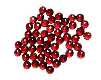 10 AAA natuurlijke rode granaat cabochons met rozensnede (4 mm)