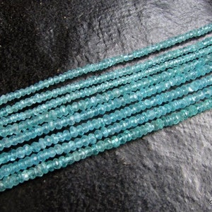 3mm - 3.5mm Blue Apatite Rondelle Beads Faceted Gemstone, 13 inch Apatite Faceted beads Rondelle Gemstone, Apatite Beads Rondelle Faceted