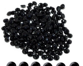 10 pieces 6mm Black Spinel Faceted Round Gemstone, Black Spinel Round Faceted Loose gemstone, Black Spinel Faceted Loose Gemstone