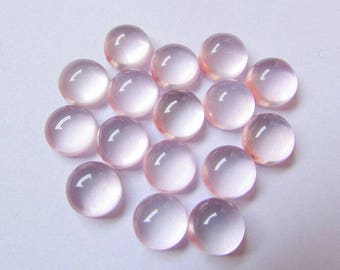 10 Pcs AAA Rose Quartz Cabochons: 4mm Round Gemstones