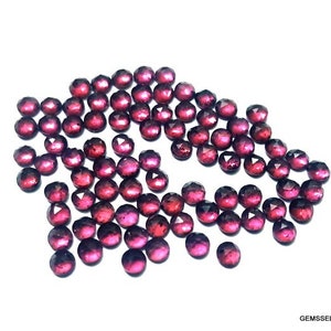 10 Rosecut Rhodolite Garnet Cabochons: 4mm Round Loose Gemstones