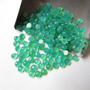 10 pieces 4mm Chrysoprase Chalcedony Rosecut Round Loose Gemstone, Green Chrysoprase Chalcedony Round Rosecut AAA Quality gemstone