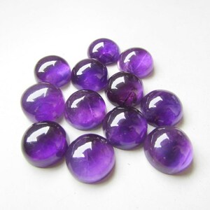 15mm Amethyst Cabochon Round Loose Gemstone, Natural Purple AMETHYST Round cabochon AA Quality gemstone