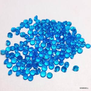 10 Piece Neon Blue Apatite Faceted Round Gemstones (1.75mm)