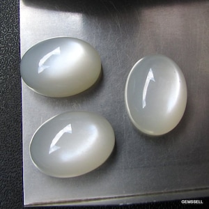 1 pieces 15x20mm White Moonstone Cabochon Oval Loose Gemstone, White Moonstone Oval Cabochon Loose Gemstone, Moonstone Cabochon Gemstone
