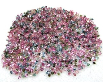 25 piedras preciosas multiturmalinas facetadas: corte redondo, 2 mm