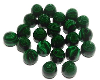 1 Pieces 10x10mm Malachite Bullet Shape Cabochon Gemstone, Malachite Bullet Cabochon Loose Gemstone, Malachite Cabochon Bullet Gemstone