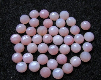 5 roze opaal cabochons van 4 mm roosgeslepen: edelstenen van AA-kwaliteit