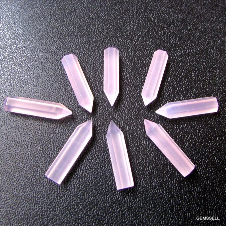 5x20mm Pink Chalcedony Pencil Shape Gemstone, Pink Chalcedony Pencil faceted AAA Quality gemstone, Pink Chalcedony Pencil Gemstone