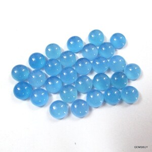5 Or 10 piece 8mm Blue Chalcedony Cabochon Round Gemstone, 8mm Blue Chalcedony Round Cabochon Gemstone, Blue Chalcedony Cabochon AAA Quality