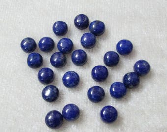 Cabochon di lapislazzuli AAA: pietre preziose rotonde (6-8 mm, 10 pezzi)
