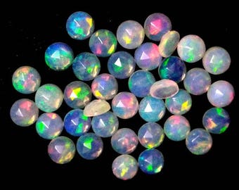 10 Ethiopische opaal edelstenen: 4 mm ronde roosgeslepen AAA-kwaliteit