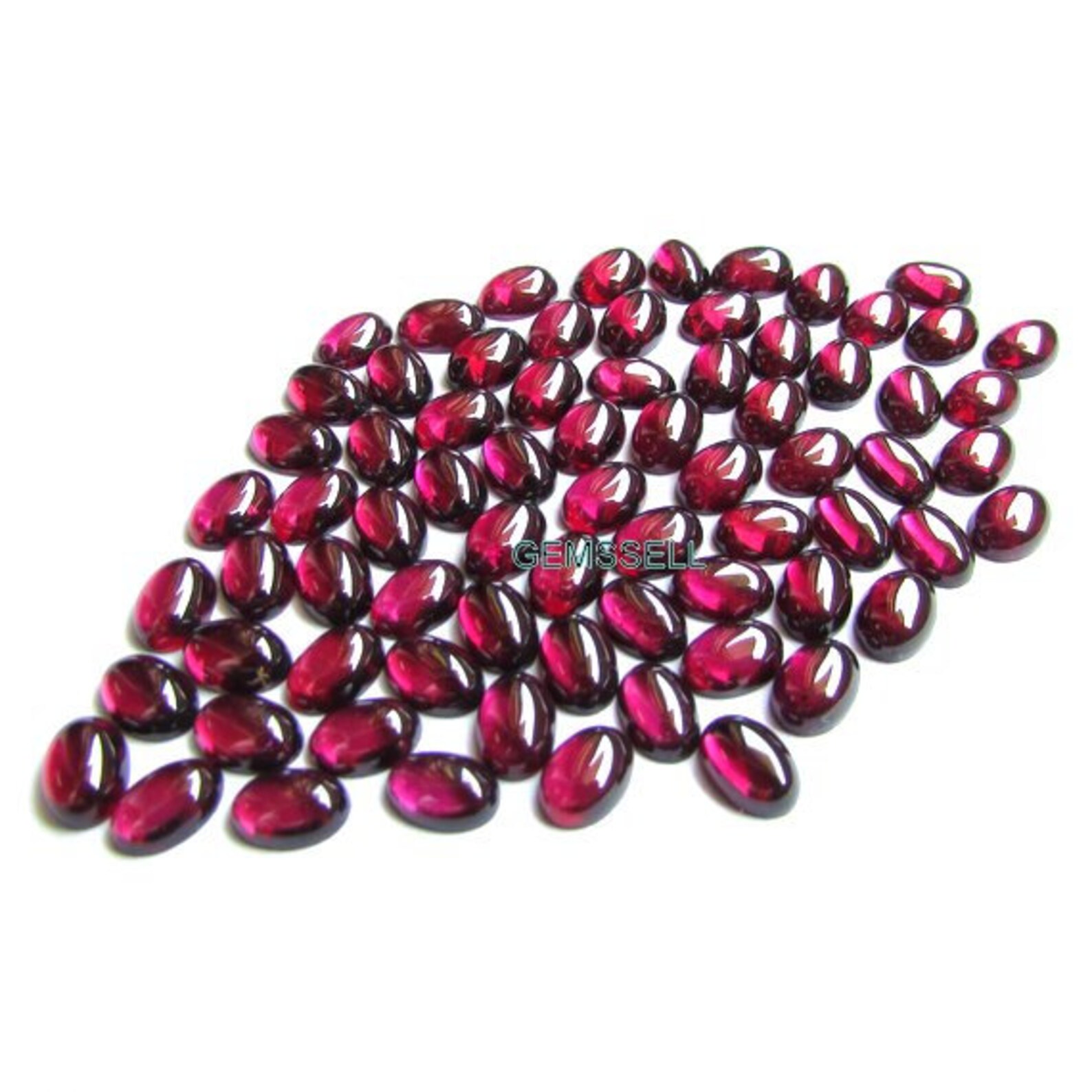 10 Pieces 5x7mm Rhodolite Cabochon Oval Loose Gemstone Etsy