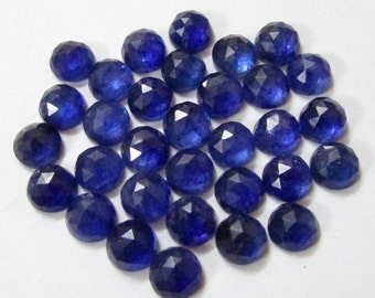 6mm Blue Sapphire Rosecut Cabochon Round Gemstone, Blue Sapphire Round Rose Cut AA Quality Gemstone, Blue Sapphire Rose Cut Round