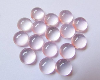 10 AAA Rose Quartz Cabochons: 5mm Round Loose Gemstones