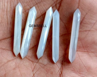 5 Pcs 4.5x36mm Approx. White Moonstone Fancy Shape Marquise Faceted Flat Gemstone, Moonstone Faceted Flat Cabochon Long Fancy Shape Gemstone