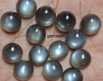 AAA Gray Moonstone Cabochon: 8-12mm Round Loose Gemstone