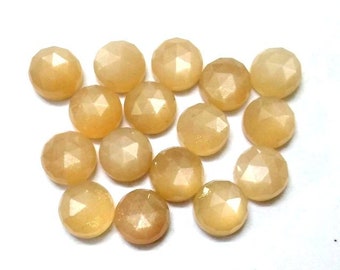 10 AAA Peach Moonstone Rosecut Cabochons: 6mm Round Gemstones