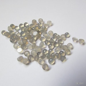 50 pieces 4mm Gray Chalcedony Rosecut Round Loose Gemstone, GRAY CHALCEDONY Round Rosecut AAA Quality gemstone...