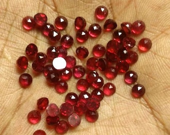 Natürlicher Rubin Rosecut Edelstein: AAA Cabochon rund (5 mm)