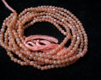 3.5mm PEACH MOONSTONE Round Balls smooth balls strand... AAA Quality 13.5 inch