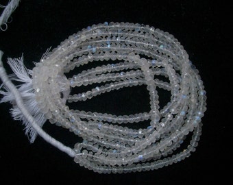 Rainbow Moonstone Rondelle Beads: Faceted Gemstone Strand (13 Inch)