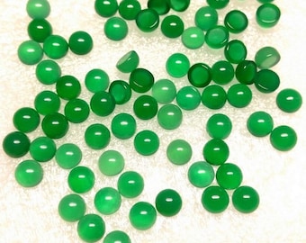 10 cabujones de ónix verde AAA: piedras preciosas redondas de 4 mm