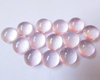 10 AAA Rose Quartz Cabochons: 7mm or 8mm Round Gemstones