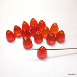 1 piece 8x10mm Carnelian Bullet Shape Cabochon Gemstone, Carnelian Bullet Cabochon Top Drilled Gemstone, Carnelian Bullet Cabochon Gemstone
