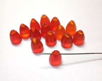 1 piece 8x10mm Carnelian Bullet Shape Cabochon Gemstone, Carnelian Bullet Cabochon Top Drilled Gemstone, Carnelian Bullet Cabochon Gemstone