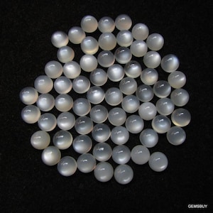 5 pieces 8mm White Moonstone Cabochon Round Gemstone, 8mm White Moonstone Round Cabochon Gemstone, Natural Cabochon Round AAA Quality