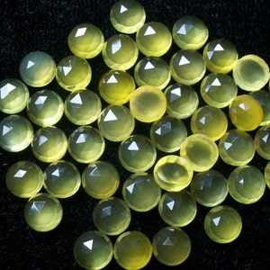 10 pieces 6mm Yellow Chalcedony Rosecut Round Gemstone, Yellow Chalcedony Round rose cut AAA gemstone, Yellow chalcedony Roseuct Round