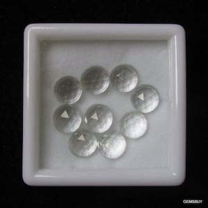 5 pieces 8mm Or 10mm Clear Crystal Quartz Rosecut Cabochon Round Faceted Gemstone, Clear Crystal Quartz Round Rosecut Loose Gemstone