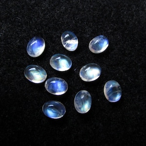 10 piece 3x4mm to 8x10mm Rainbow Moonstone Cabochon Oval Gemstone, Rainbow Moonstone Oval Cabochon Gemstone, Rainbow Moonstone Cabochon Oval