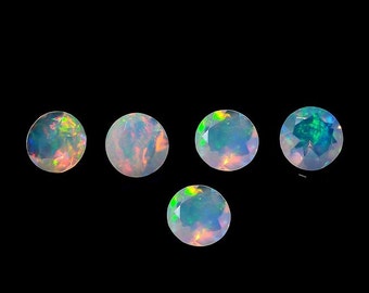 1 pieces 6mm Ethiopian Opal Faceted Round Loose Gemstone, Ethiopian Opal Round Faceted AAA Quality gemstone, opal faceted round gemstone