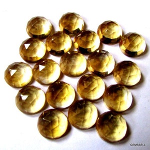 5 pieces 6mm Citrine Rosecut Round Loose Gemstone, Citrine Round Rosecut AAA Quality gemstone, Citrine Rose Cut Round Faceted Loose Gemstone