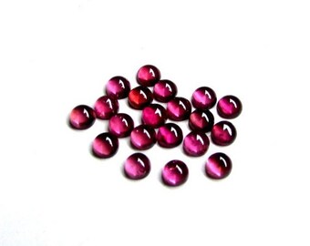 Pink Tourmaline Cabochon Gemstones: Round, 2.5-3.75mm, AA Quality - 10 Piece Lot
