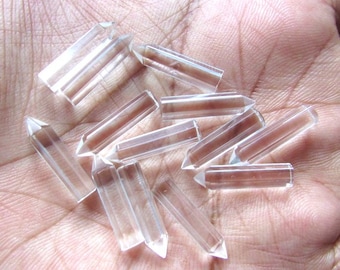 Cuarzo cristal AAA en forma de lápiz: Cuarzo transparente facetado (5 x 20 mm)