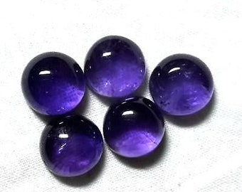 12mm Purple Amethyst Cabochon: Round Loose Gemstone