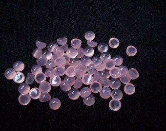 10 pietre preziose cabochon rotonde di calcedonio rosa AAA da 4 mm
