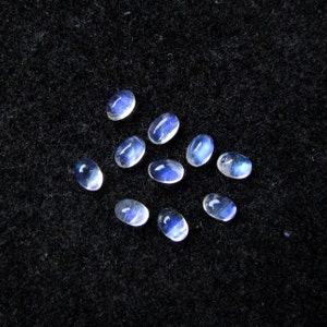 10 pieces 6x4mm Rainbow Moonstone Cabochon Oval Loose Gemstone, Rainbow Moonstone Oval cabochon AA Quality gemstone....