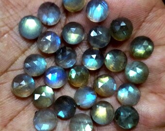 10 piedras preciosas de labradorita AAA: corte rosa redondo de 5 mm