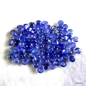 10 pieces 5mm Tanzanite Cabochon Round Loose Gemstone, Blue Tanzanite Round Cabochon gemstone, Tanzanite Cabochon Loose Gemstone