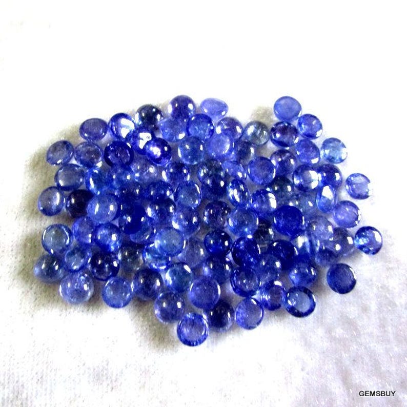 10 pieces 5mm Tanzanite Cabochon Round Loose Gemstone, Blue Tanzanite Round Cabochon gemstone, Tanzanite Cabochon Loose Gemstone