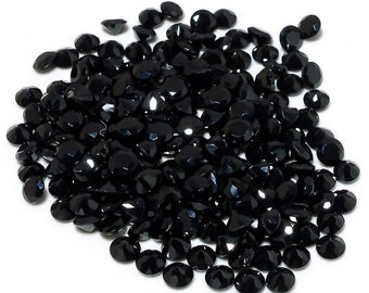 50 pieces 3mm Black Spinel Faceted Round Loose Gemstone, Black Spinel Round Faceted Gemstone, Black Spinel Faceted Loose Gemstone