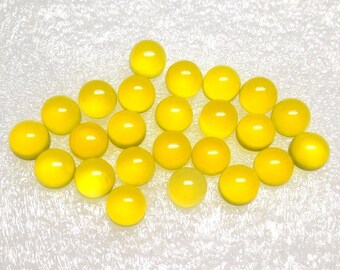 10 AAA Yellow Chalcedony Cabochons: 3mm Round Gemstones