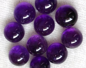 10mm AAA Amethyst Cabochon: Natural Purple Gemstone