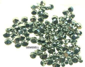 3-6mm AAA Golden Pyrite Gemstone: Faceted Round Diamond Cut