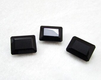 AAA Black Onyx Faceted Octagon Loose Gemstone (12x16mm)